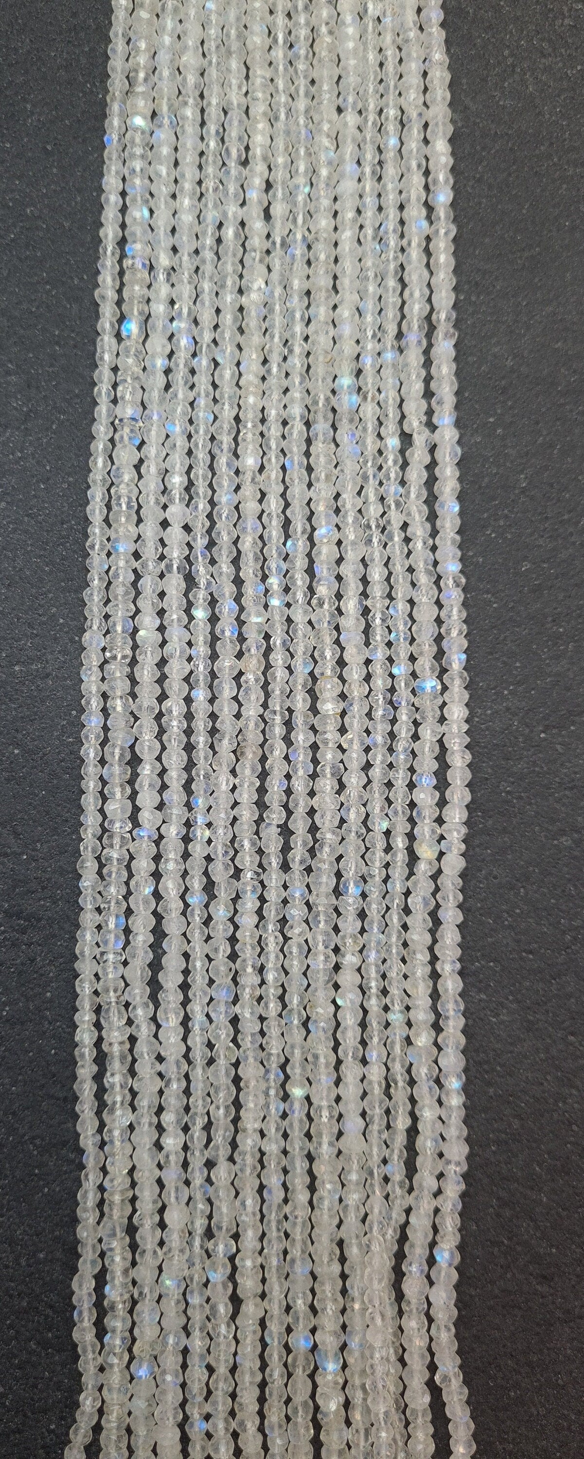 Moonstone Gemstone Beads. Natural Rondelle Faceted Moonstone Gemstone with strand length 13" size 3x4mm,2x4mm