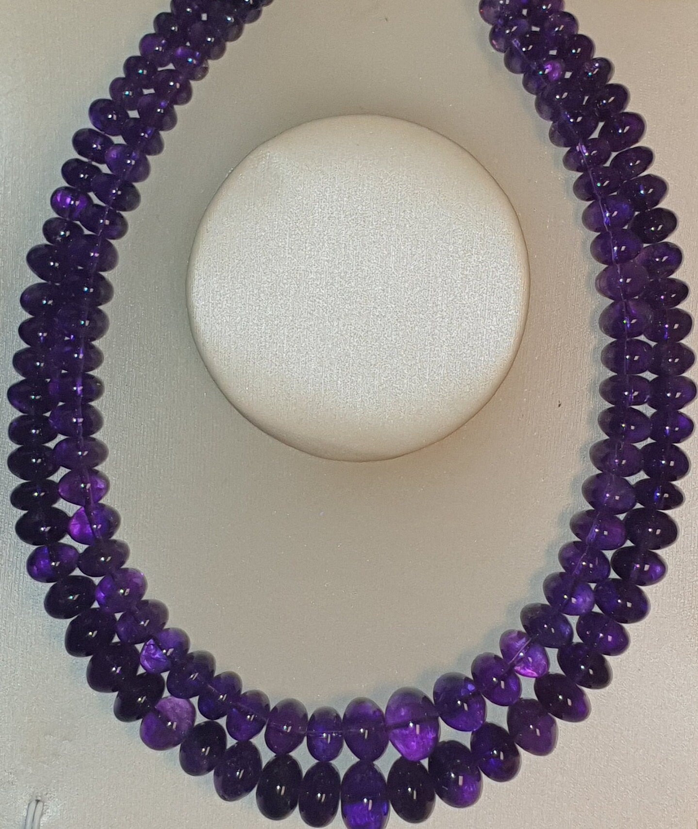 Amethyst Gemstone Beads. Natural Rondelle Amethyst Gemstone with strand length 16" size 6x4-13x8mm