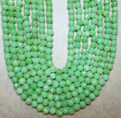 Green Jade Gemstone Beads. Natural Round Green Jade Gemstone with strand length approx 15" size 4mm